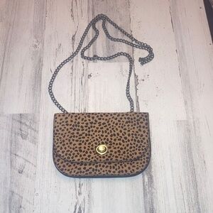 Anthropologie Tan and Black Crossbody Bag